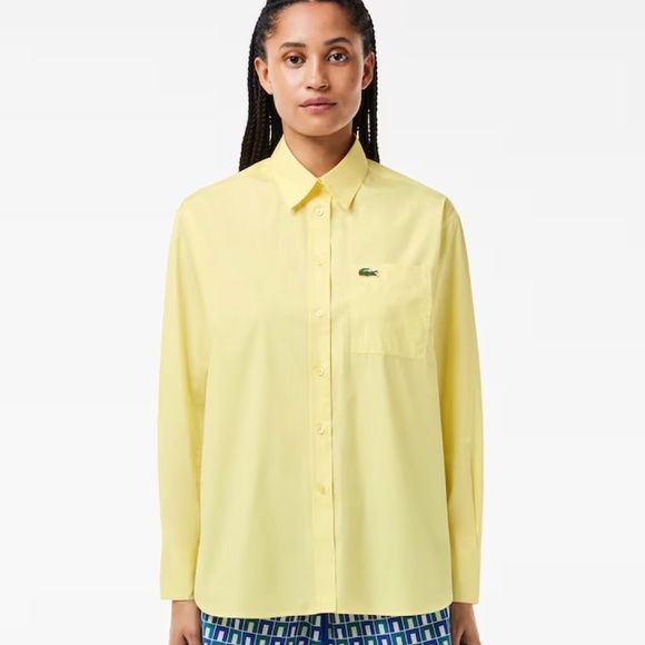 LACOSTE Women's Oversized Poplin Shirt - Picture 1 of 4